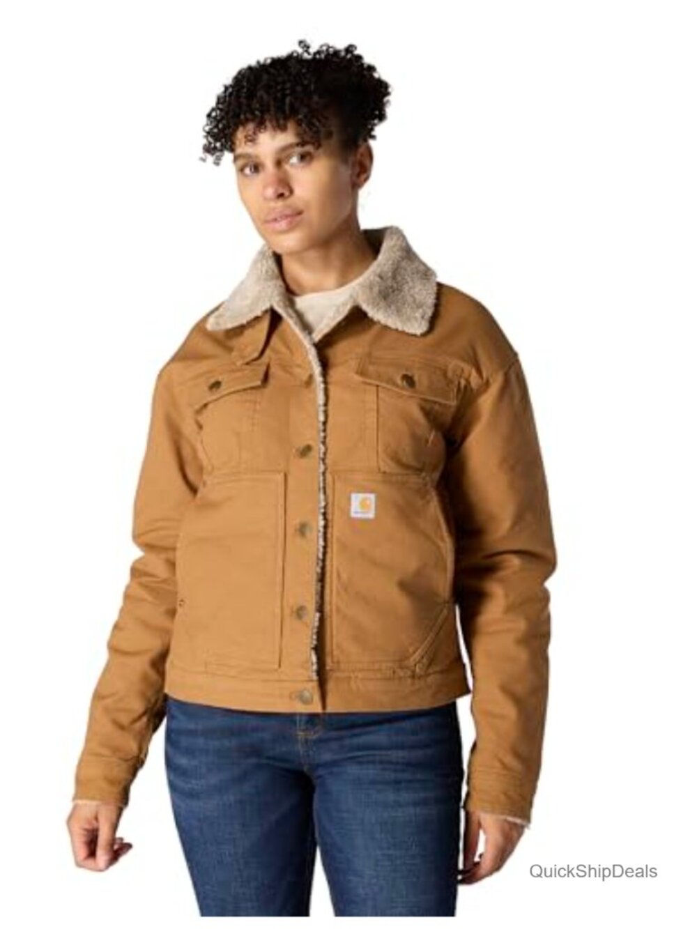 Rugged Flex Loose Fit Canvas Sherpa-Lined Jacket